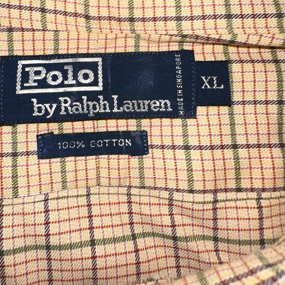 Polo Ralph Lauren orange plaid button up shirt